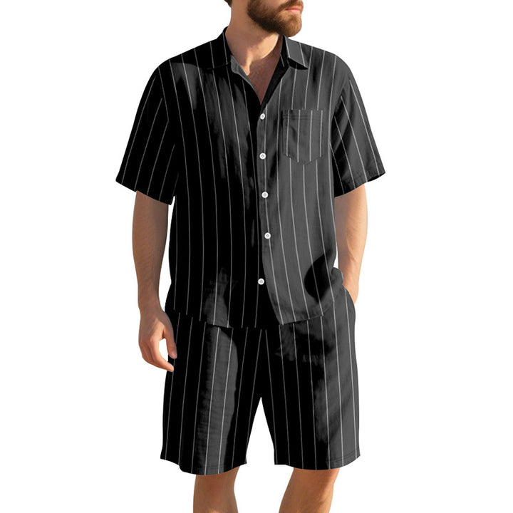 Herre elegant kortærmet skjorte og bermuda-shorts sæt Stilla