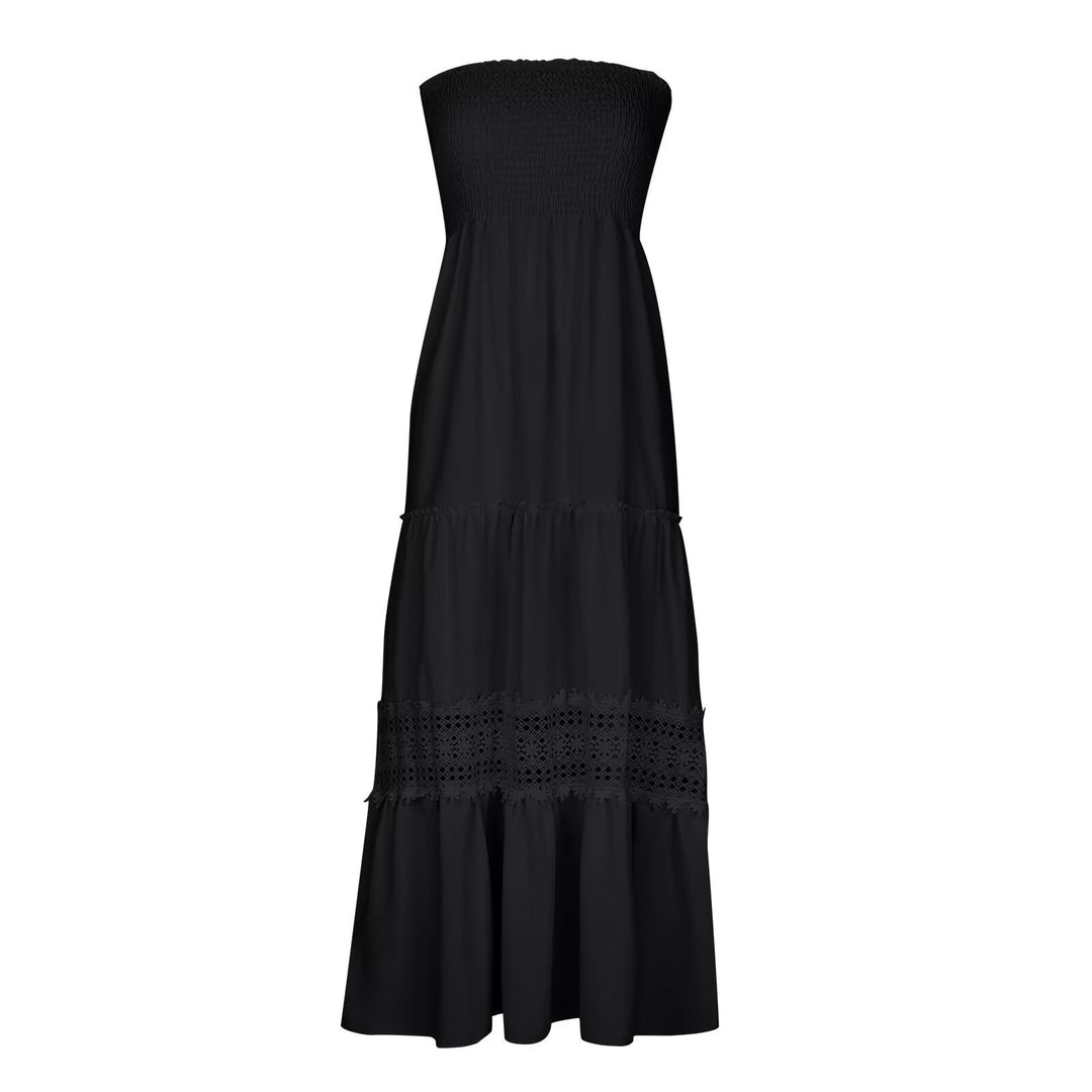 Kvinder Strapless Bohemian Maxi Kjole Stilla