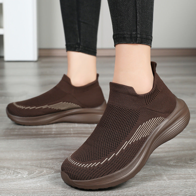 Femme Slip-On Sport Sko med fleksibelt strikovermateriale Stilla