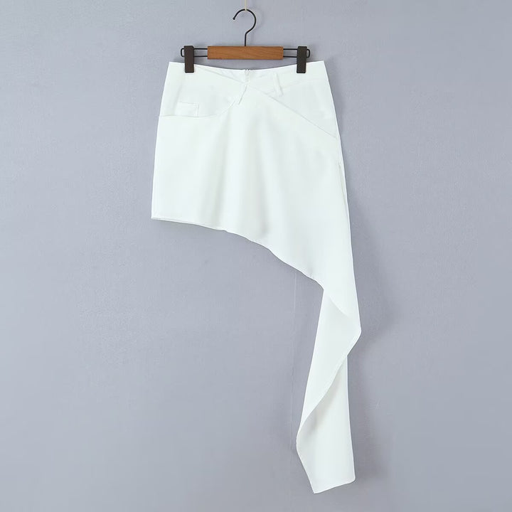 Dame Cropped Bluse med asymmetrisk Nederdel Skovae