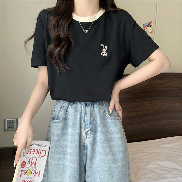 Dame Casual Grafik T-shirt med broderet design Stilla