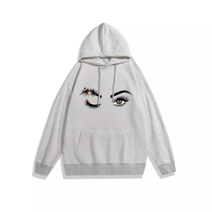 Dame Hoodie med Kreativt Øje Motiv Skovae