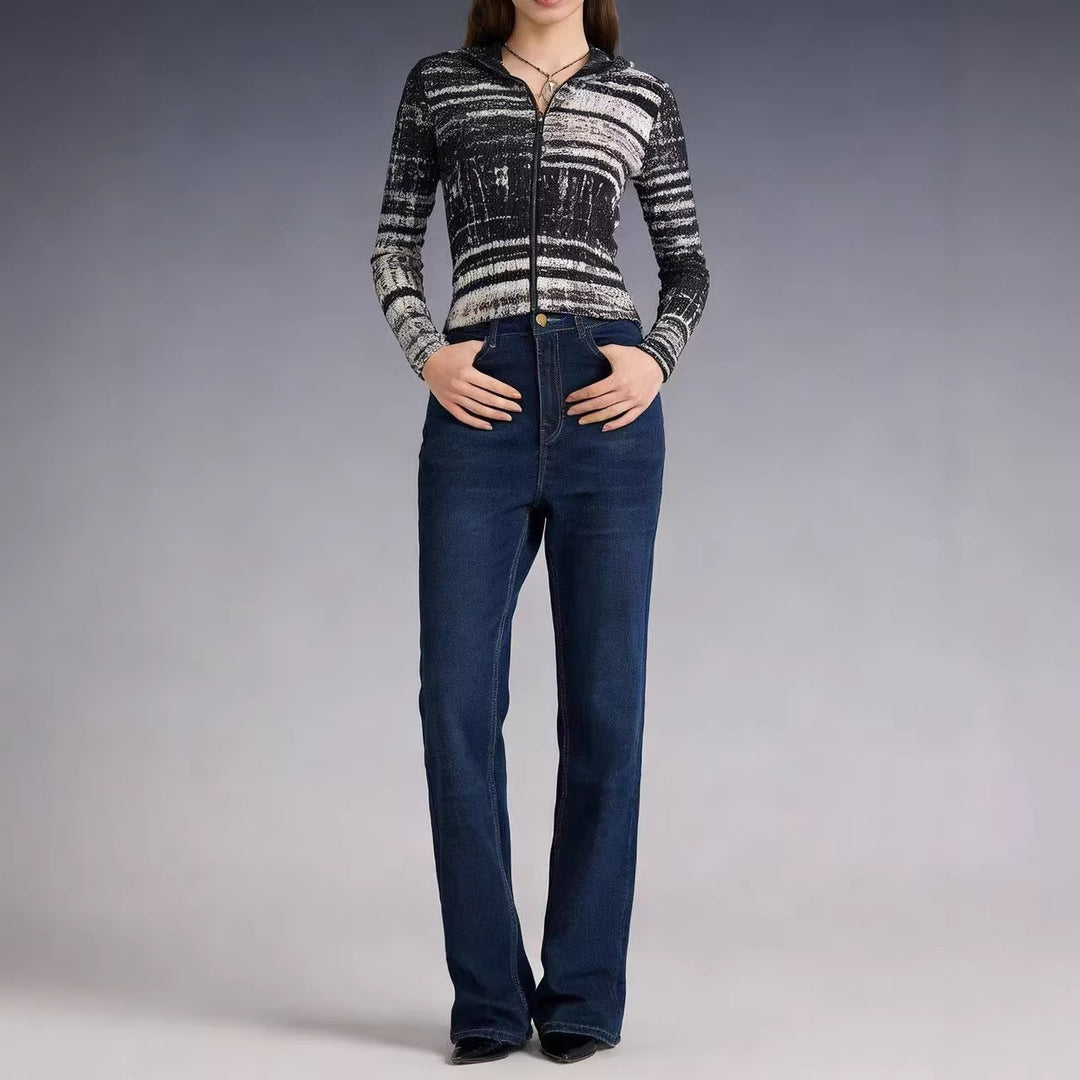 Dame høj taljede Bootcut jeans i elegant design Skovae