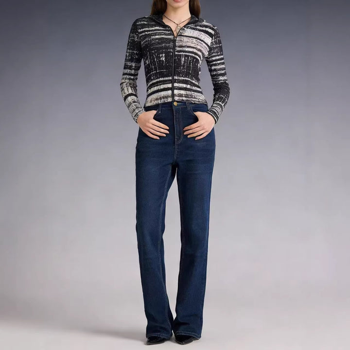 Dame høj taljede Bootcut jeans i elegant design Skovae