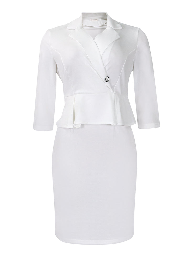 Dame Peplum Kjole med elegant Blazer-overdel og tætsiddende snit Stilla