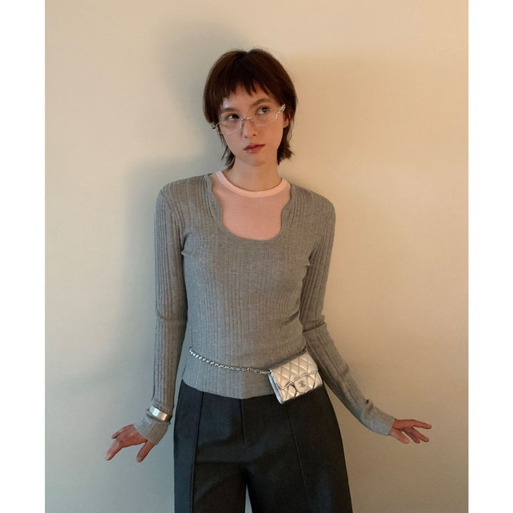 Damer innovativ layering-top med moderne strikmix Stilla