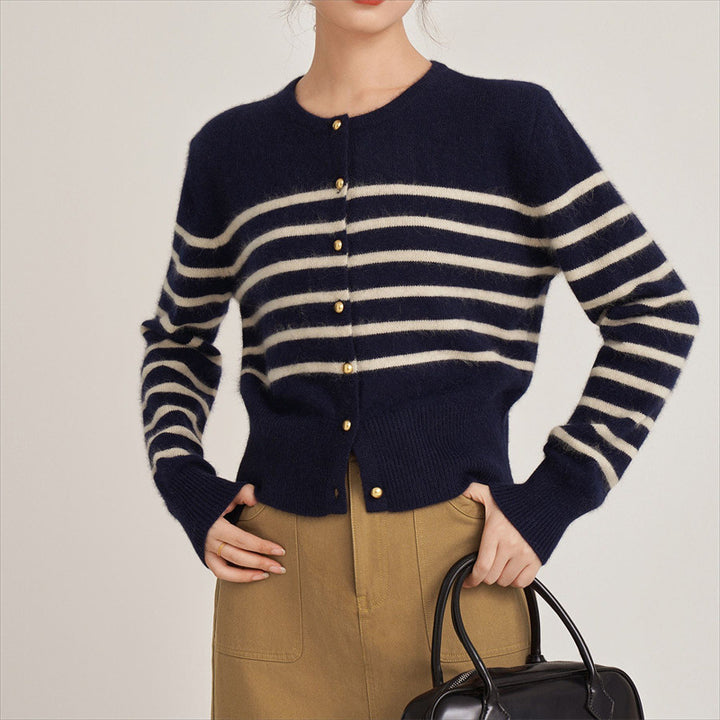Femme Behagelig Stribet Strik cardigan Stilla