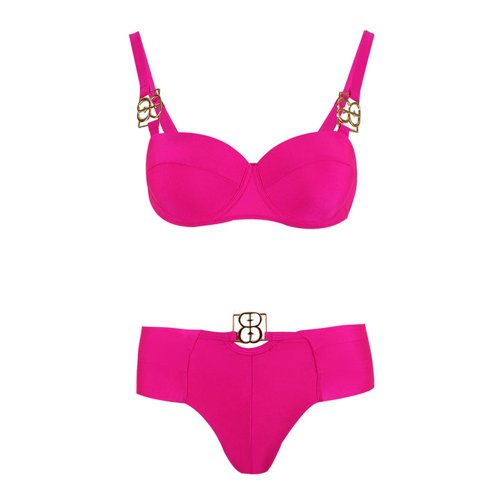 Dame bikini-sæt med elegant bustier-overdel og høj talje Stilla