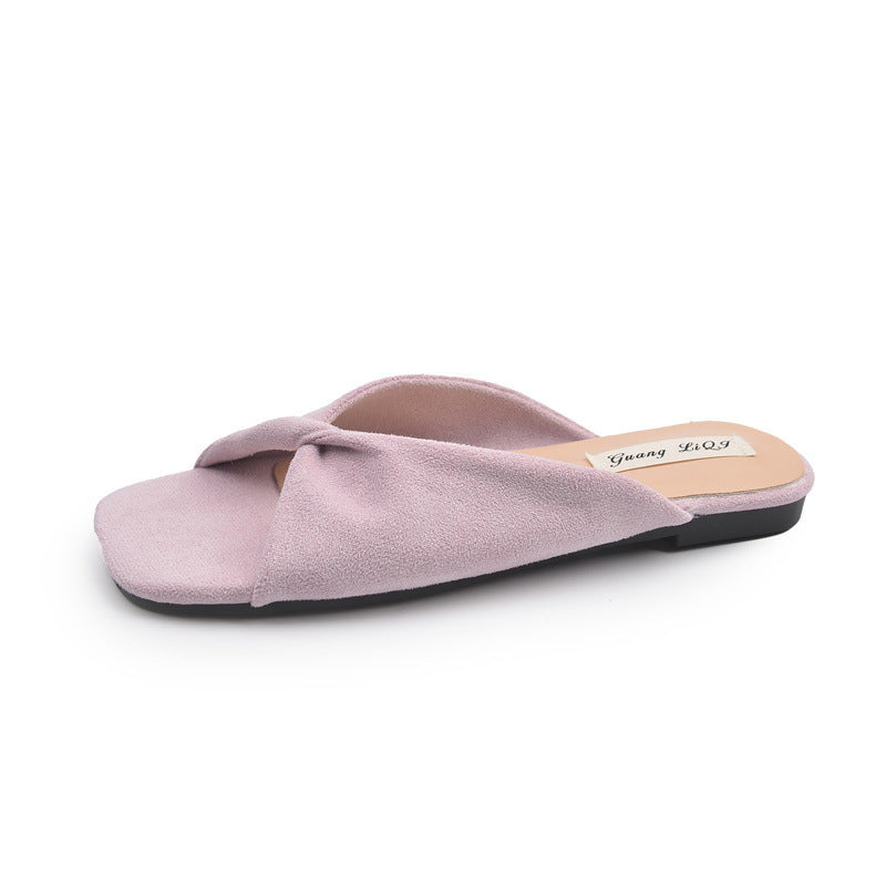Dame Floral Print Slide Sandaler med krydset remdesign Stilla