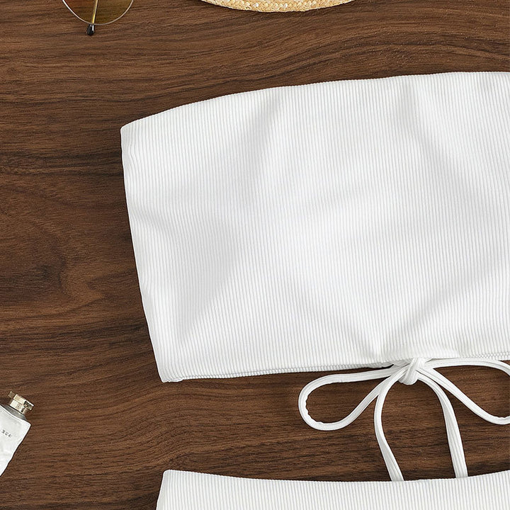 Dame Ribbet Bandeau Bikini Sæt Stilla
