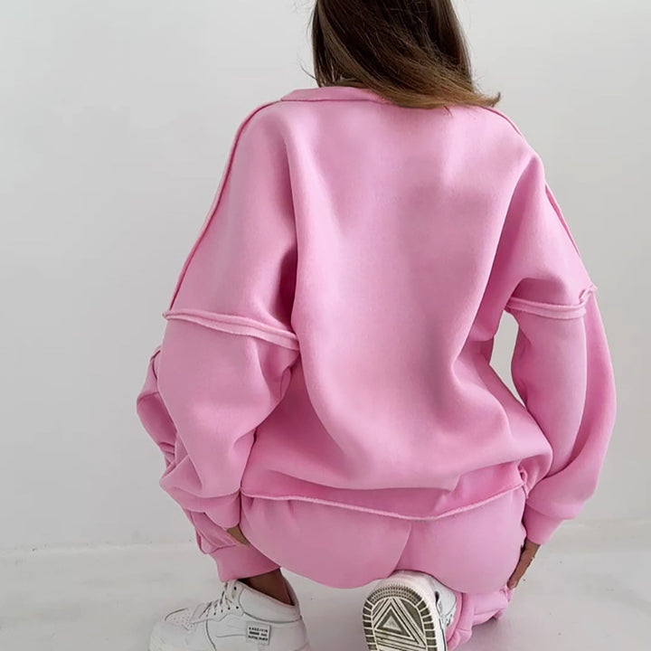 Dame Lækkert Sweatshirt og Joggingbukser Sæt med Oversized Snit Stilla