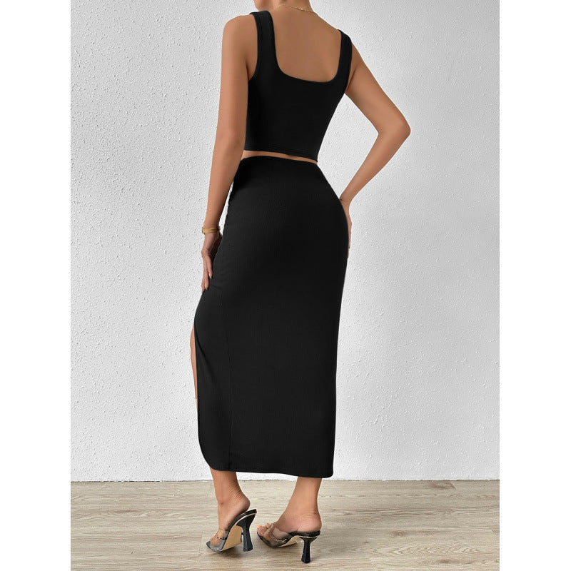 Damer Elegant Maxi Kjole med sidelukning og afslappet vippedesign Skovae