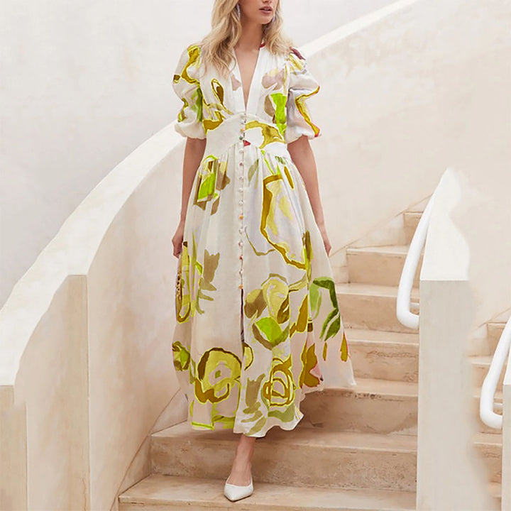 Dame Floral-Print-Maxikjole Stilla