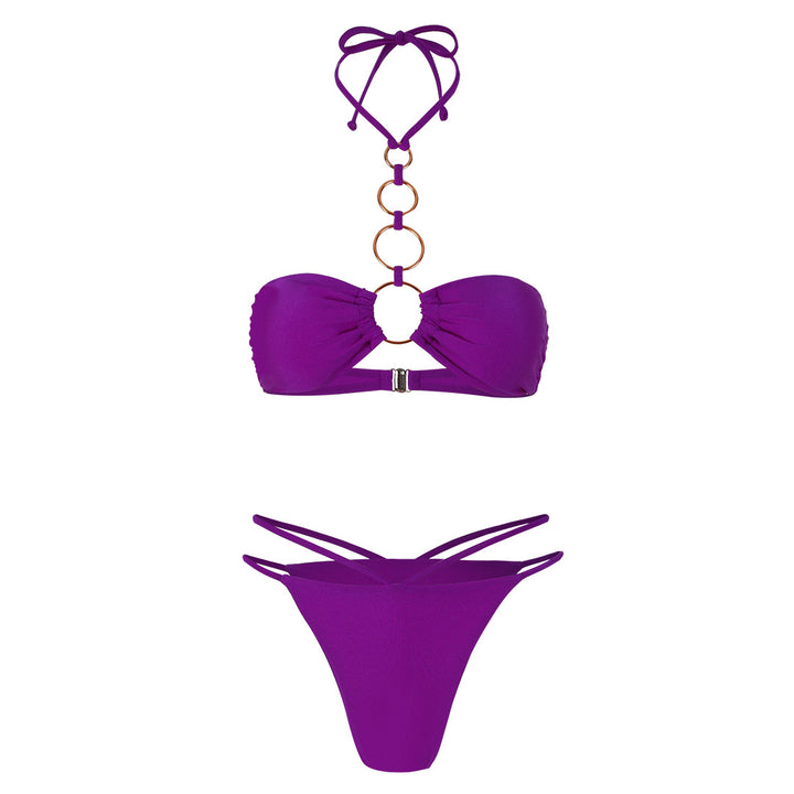 Dame Bikini-sæt med legesyg ring-design og justerbare stropper Stilla