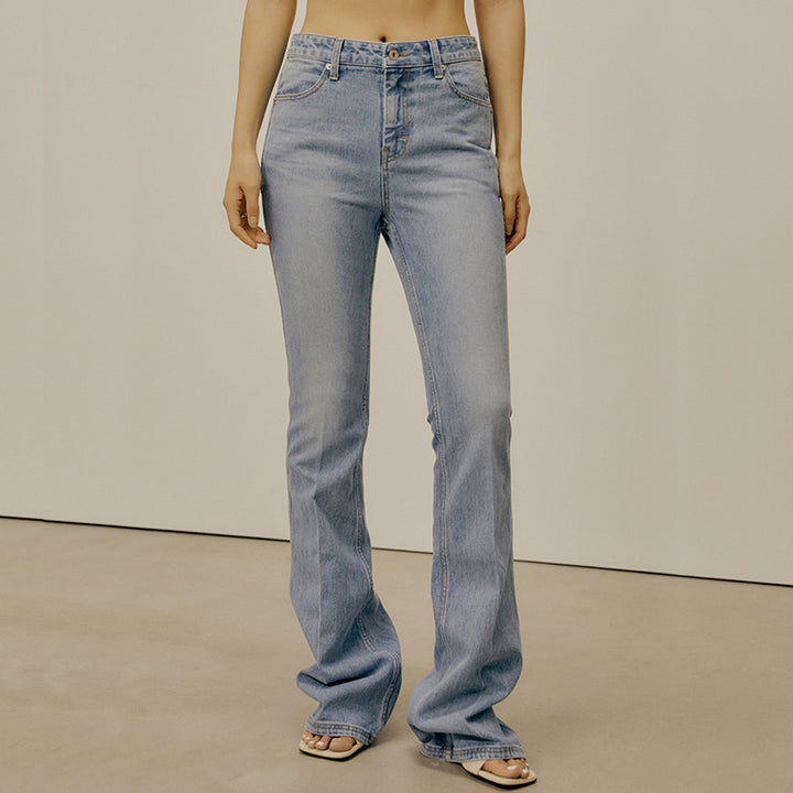 Dame High-Waist Bootcut Jeans med behagelig pasform Stilla