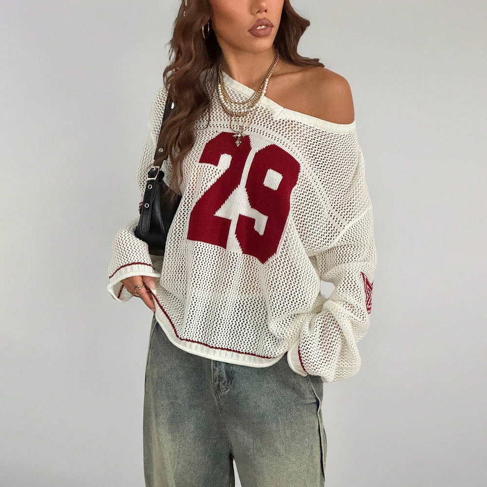 Dame trendy nettrøje i afslappet oversized stil Stilla
