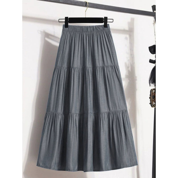 Dame midi-nederdel i afslappet vintage-stil Skovae