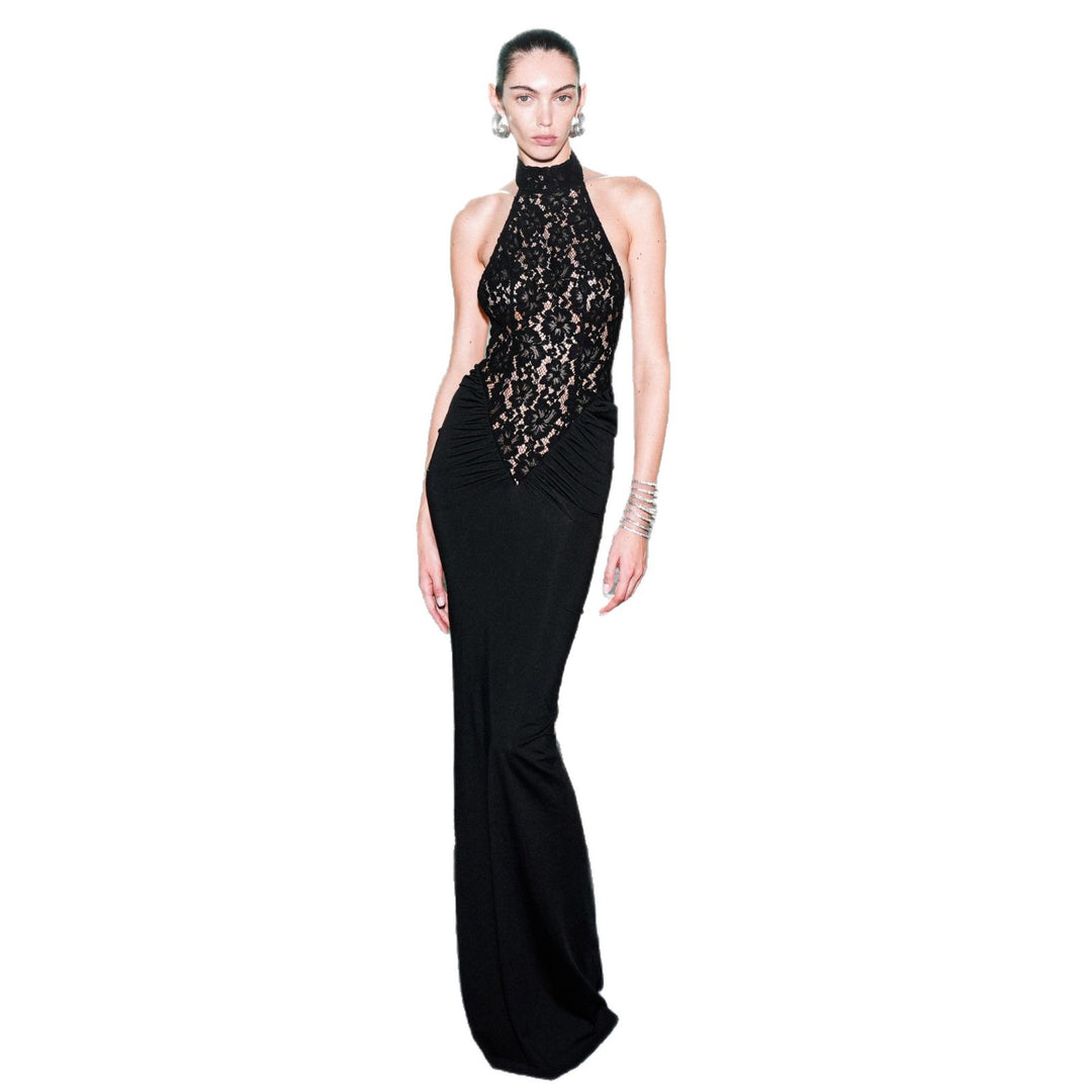 Damer Elegante Blonde Maxi Kjole med figursyet Silhuet Skovae