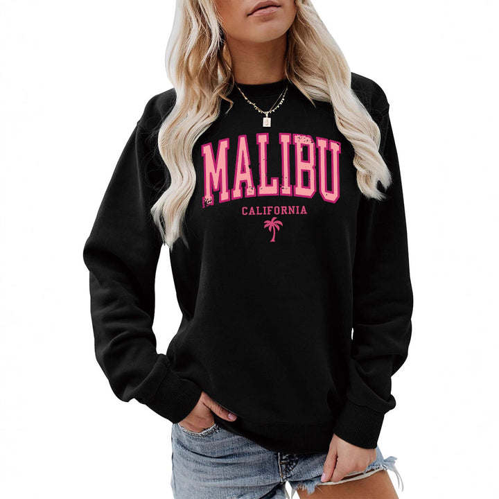 Dame sweatshirt med livligt Malibu-tryk og afslappet pasform Stilla