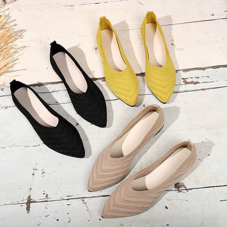 Dame elegante spidse Ballerinas med fashionabel strikdesign Stilla