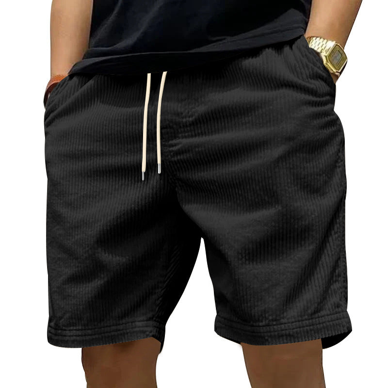 Herre afslappede cordshorts med elastisk linning og moderne stiklommer Stilla