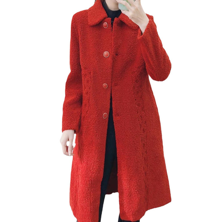 Dame Teddy-frakke med fashionable knapdetaljer og sidelommer Stilla
