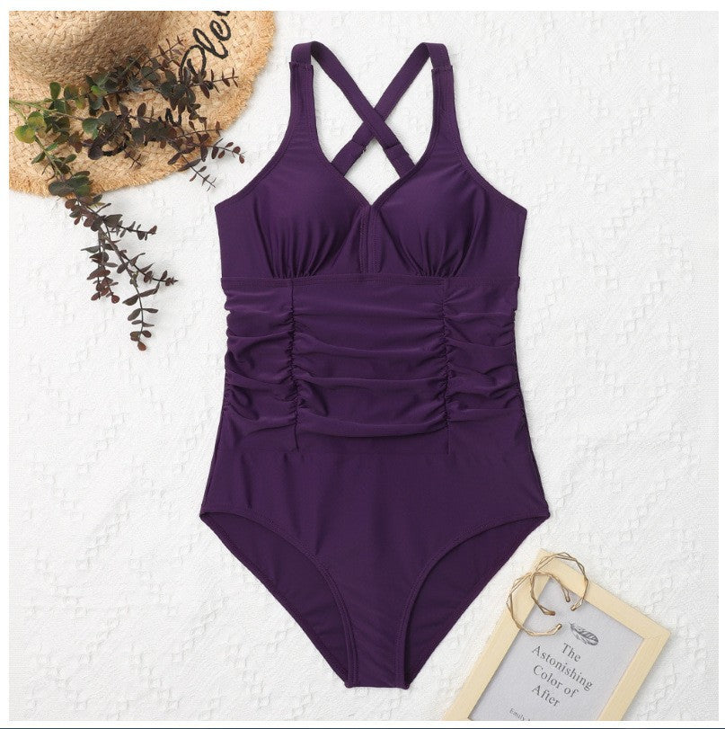 Dame Sporty Badedragt med trendy rynkeelement Stilla