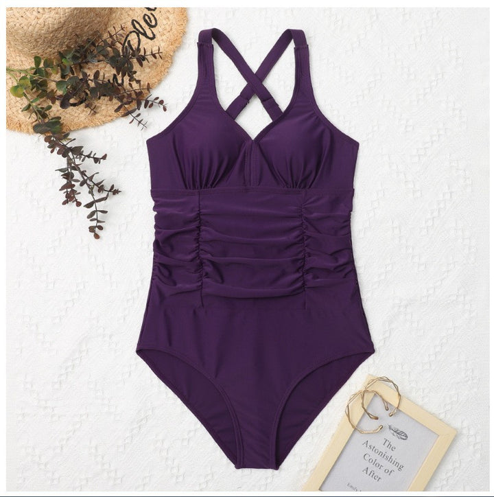 Dame Sporty Badedragt med trendy rynkeelement Stilla