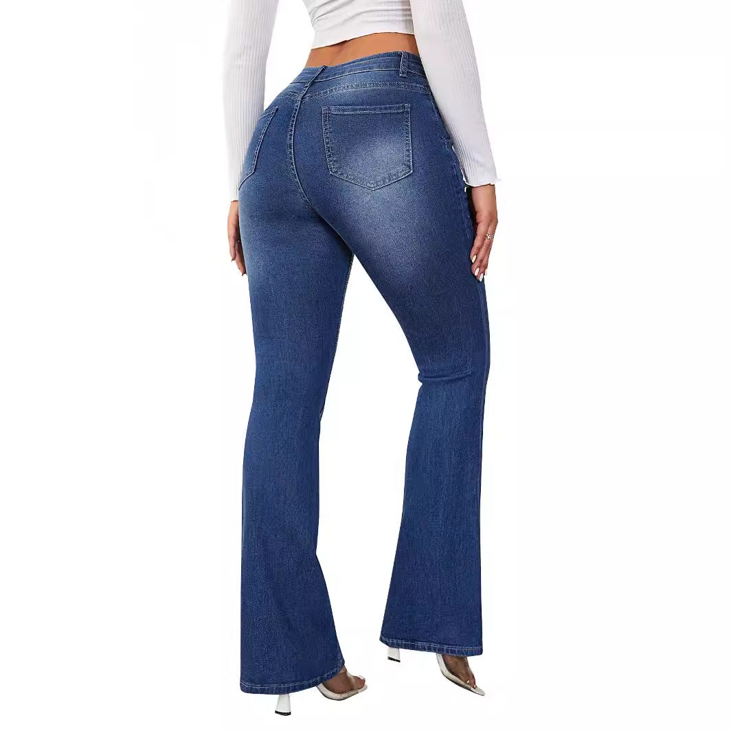 Kvinder Højtaljede Bootcut Jeans Stilla