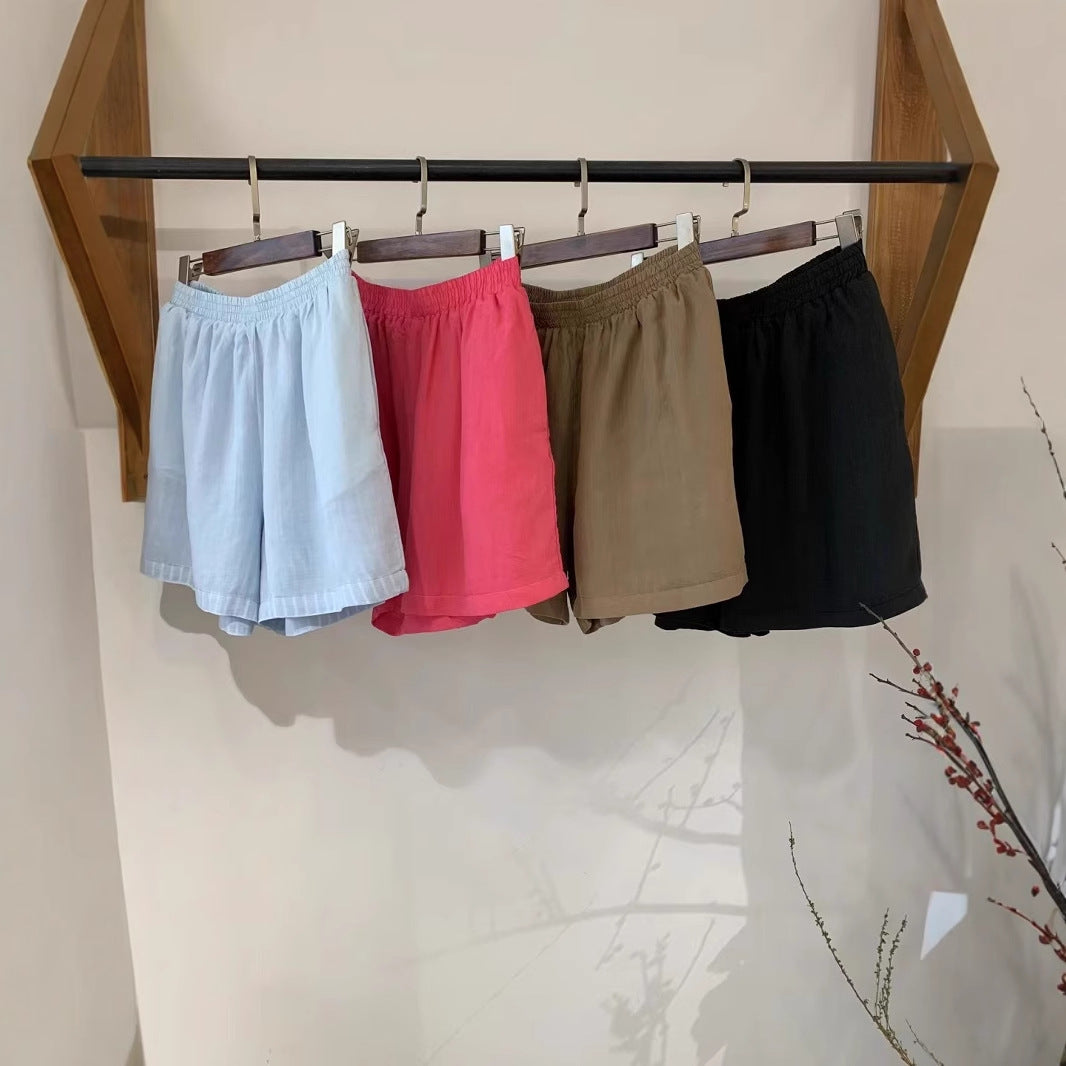 Femme Let Højtaljede Læder Shorts Stilla