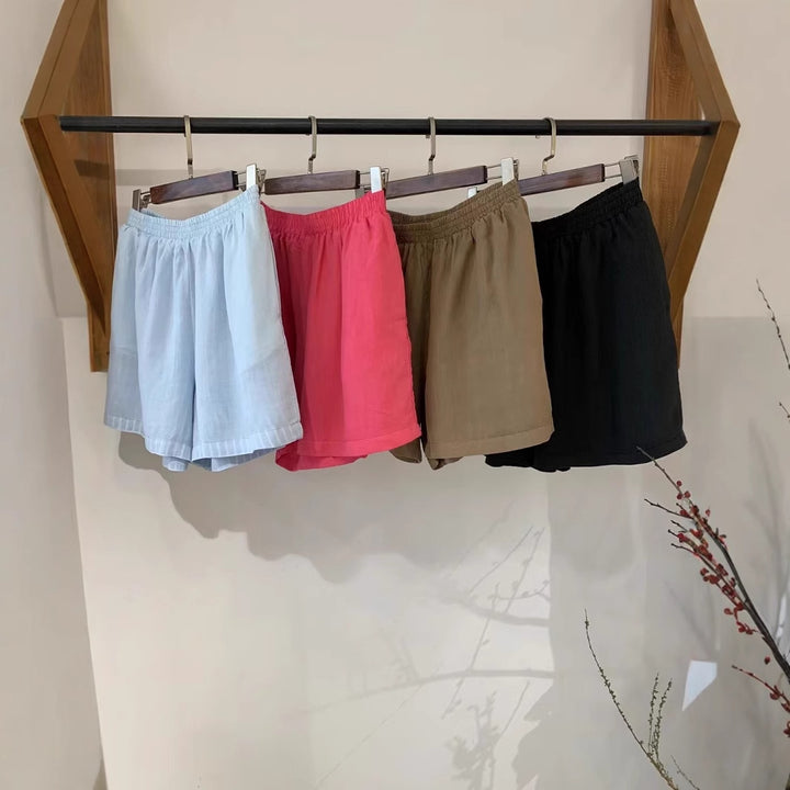Femme Let Højtaljede Læder Shorts Stilla