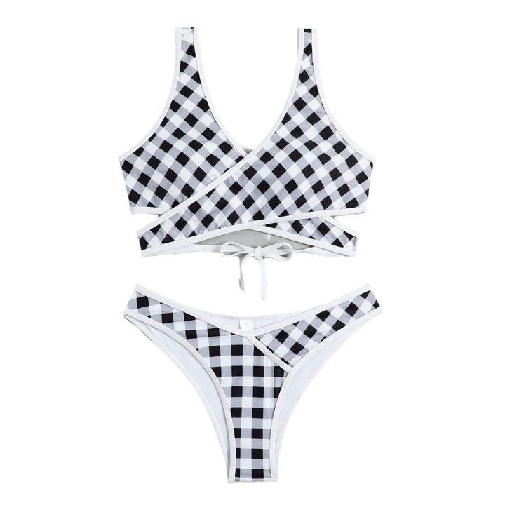 Kvinder Gingham Print Cut-Out Bikini Sæt Stilla