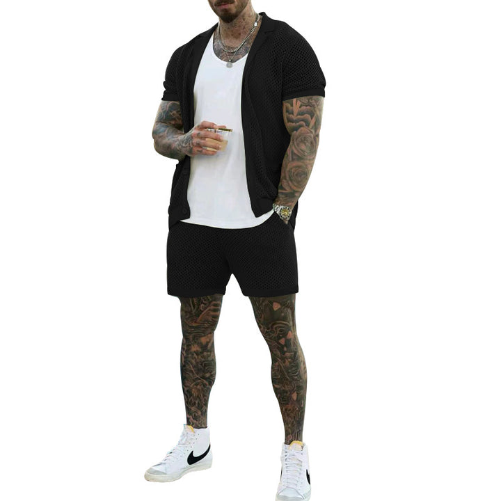 Herre åndbart sportoutfit med moderne netdesign Stilla