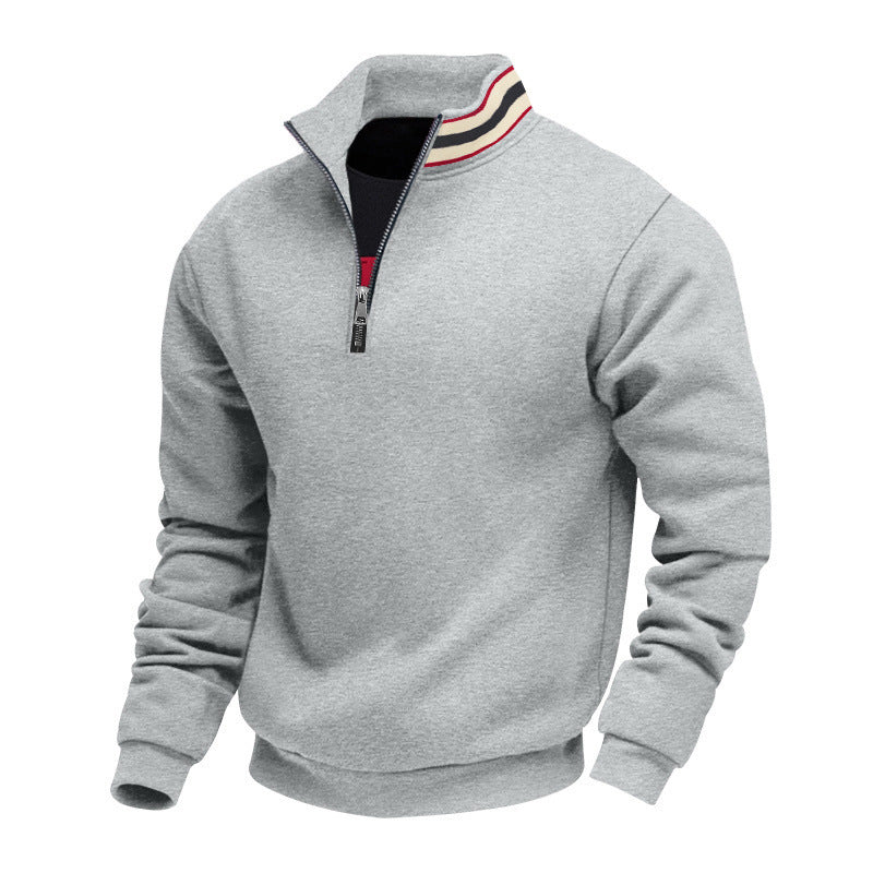 Herren nan Halvzip-sweatshirt med sporty ringkrave og blødt fleece-foring Skovae