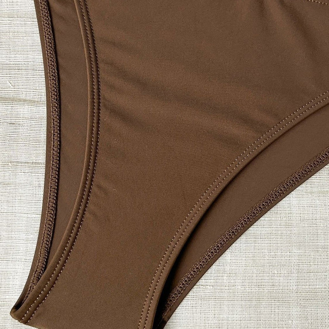Dame Bikini-sæt med elegant spænde og høj taljeudskæring Skovae