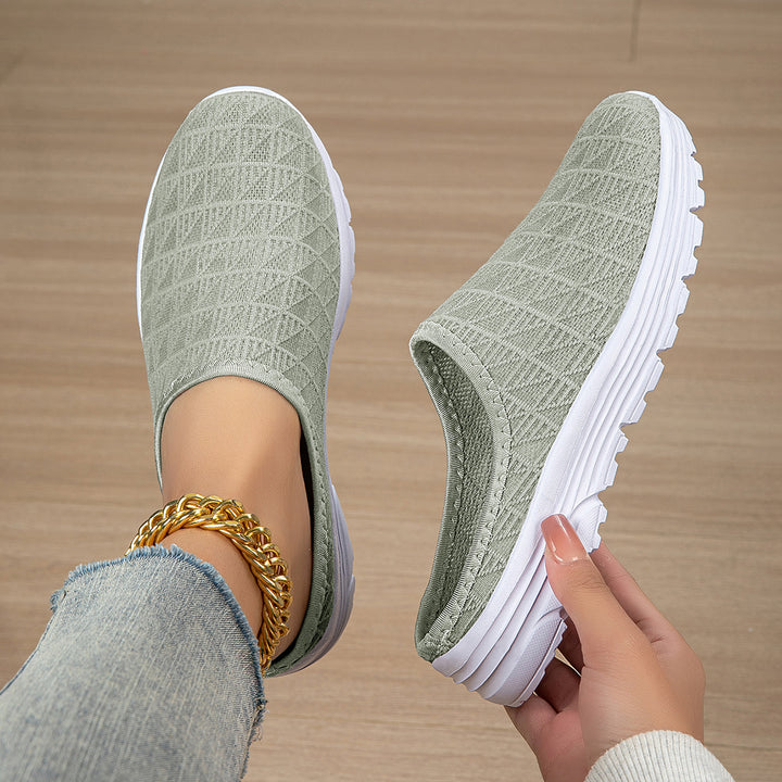 Damer nan åndbar net-sneaker med diamantstruktur-overdel og dæmpet let sål Skovae