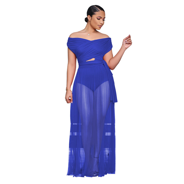 Dame elegant maxikjole med off-shoulder design og klassisk snit Stilla