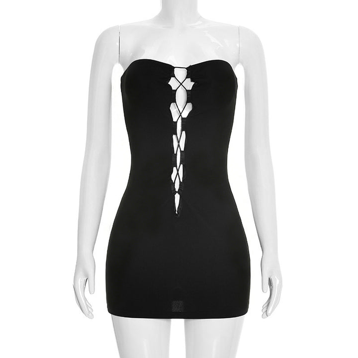 Damen Figurbetontes Wickelkleid mit Rüschendetails Skovae