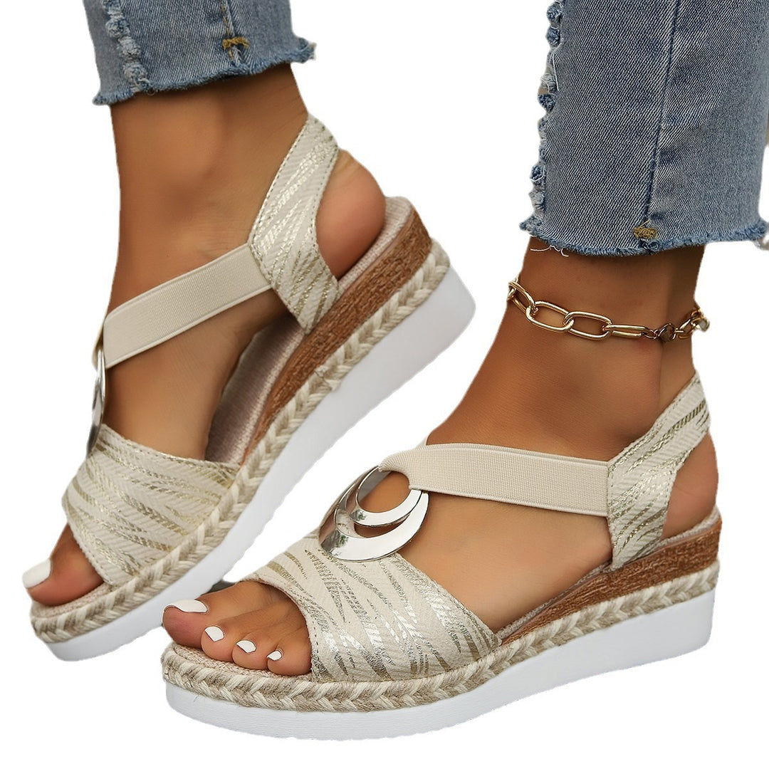 Dame Wedge-sandaler med trendy rebrem og moderigtigt remdesign Stilla