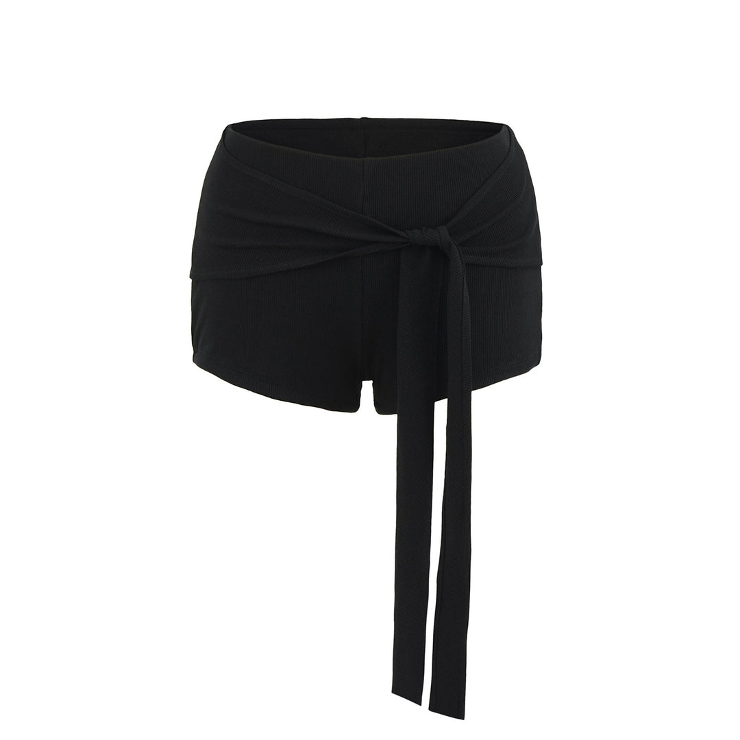 Dame wrap shorts med elegante bindebåndsdetaljer og figursyet snit Stilla
