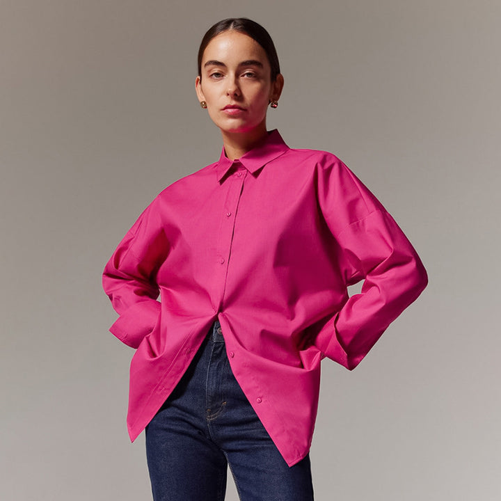 Dame Oversized Skjorte med moderne snit og fint materiale Stilla