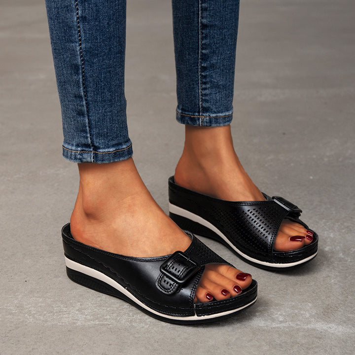 Dame Komfortable Tå-sandaler med ergonomisk fodseng og åndbart overfladestruktur Stilla