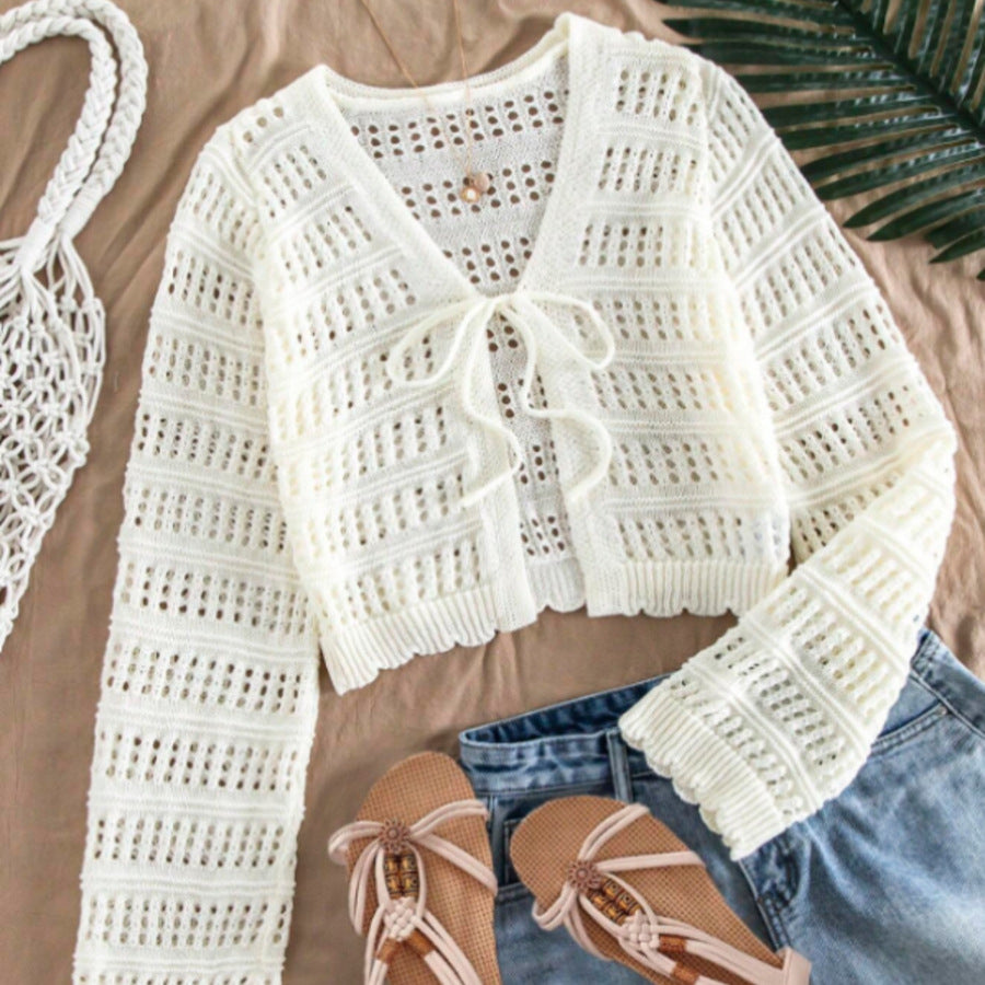 Femme Åben-Strik Crop Pullover Stilla