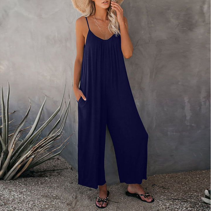 Dame let jumpsuit med justerbare stropper og praktiske lommer Stilla