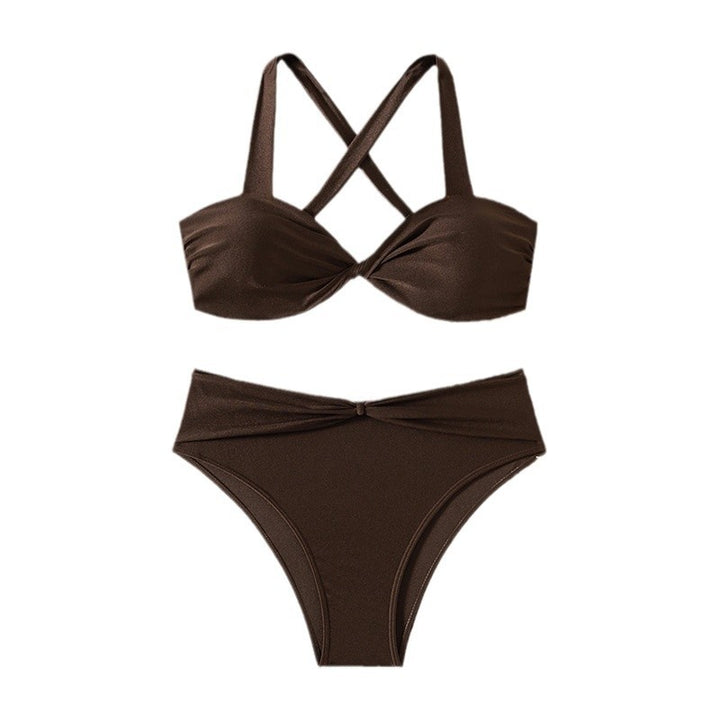 Dame Højkrave Cross-Back Bikini Sæt Stilla