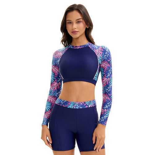 Dame Sporty Rashguard-sæt med lange ærmer og shorts Stilla
