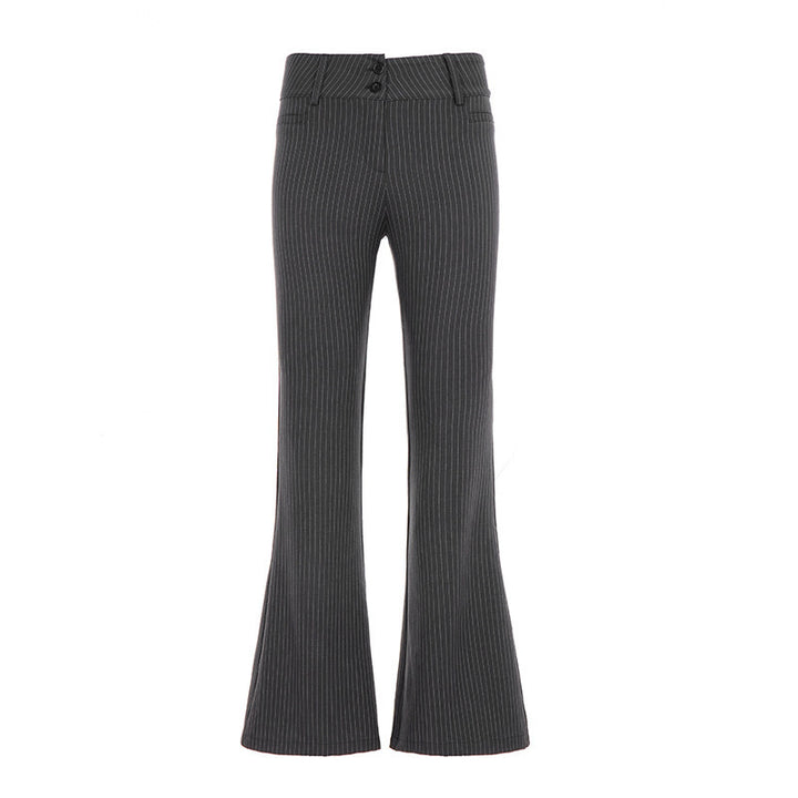 Dame Flared Jeans med moderigtigt stribemønster og høj talje Skovae