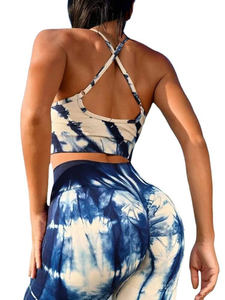 Dame sporttop med detaljeret batikdesign og matchende leggings Stilla