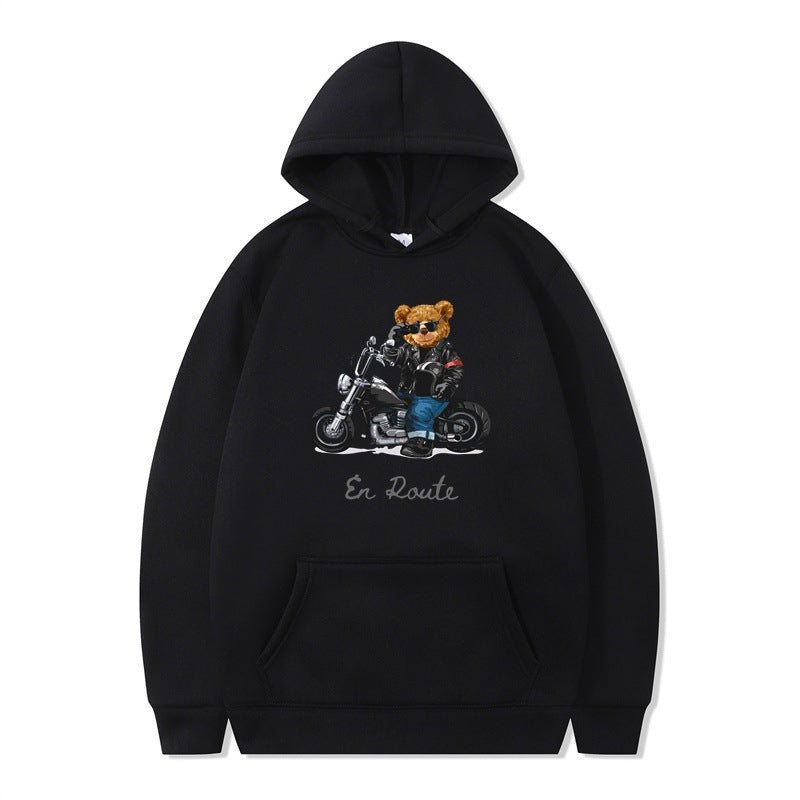 Dame hoodie med unikt bjørne design og afslappet pasform Skovae