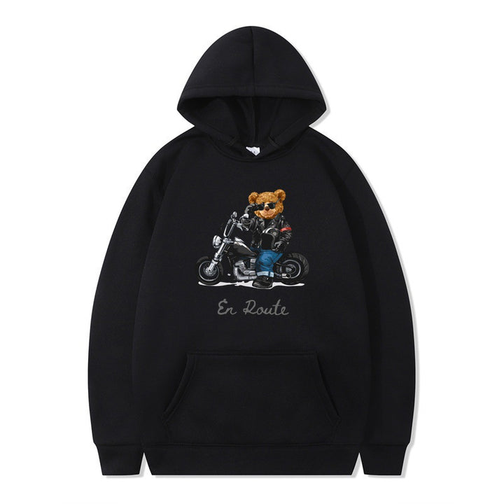 Dame hoodie med unikt bjørne design og afslappet pasform Skovae